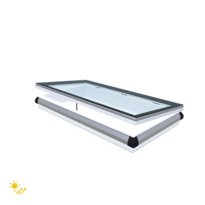 Skylux-iWindow Solar Powered - Opening Flat Roof Window - Complete Set 80x160 cm-1