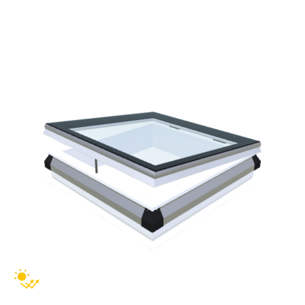 Skylux-iWindow Solar Powered - Opening Flat Roof Window - Complete Set 80x80 cm-1