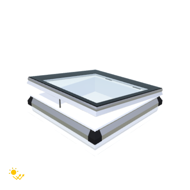 Skylux-iWindow Solar Powered - Opening Flat Roof Window - Complete Set 80x80 cm-1