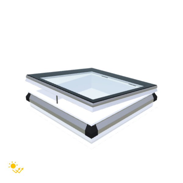Skylux-iWindow Solar Powered - Opening Flat Roof Window - Complete Set 85x85 cm-1