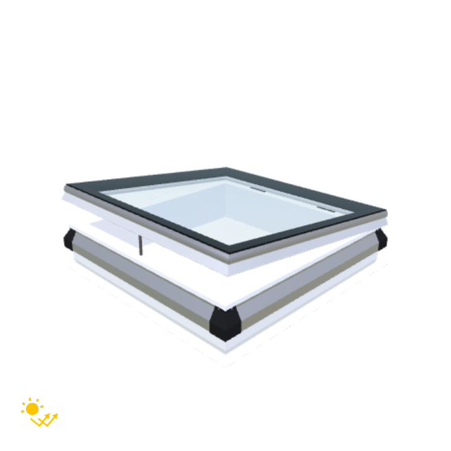 Skylux-iWindow Solar Powered - Opening Flat Roof Window - Complete Set 85x85 cm-1