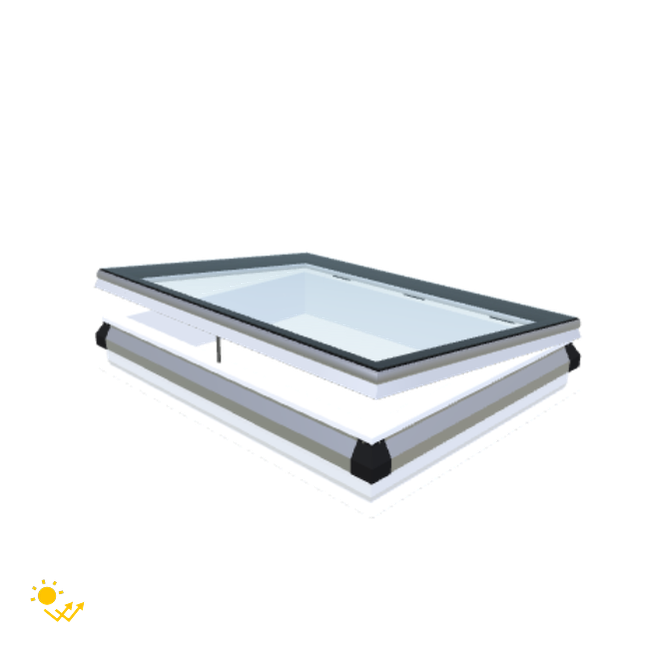 Skylux-iWindow Solar Powered - Opening Flat Roof Window - Complete Set 90x120 cm-1