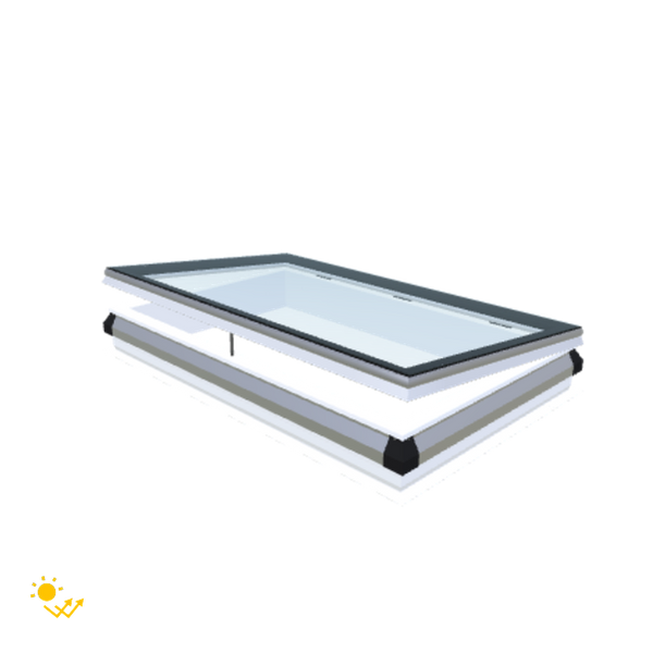 Skylux-iWindow Solar Powered - Opening Flat Roof Window - Complete Set 90x150 cm-1