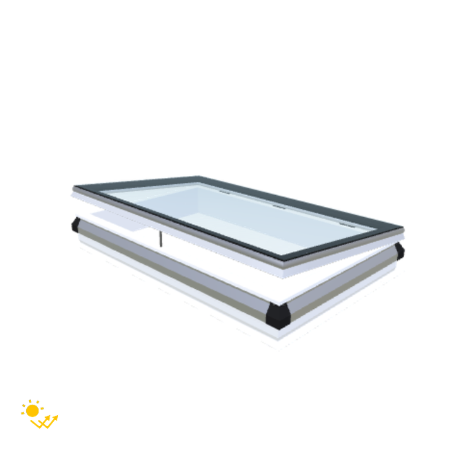 Skylux-iWindow Solar Powered - Opening Flat Roof Window - Complete Set 90x150 cm-1