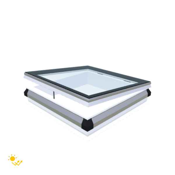 Skylux-iWindow Solar Powered - Opening Flat Roof Window - Complete Set 90x90 cm-1
