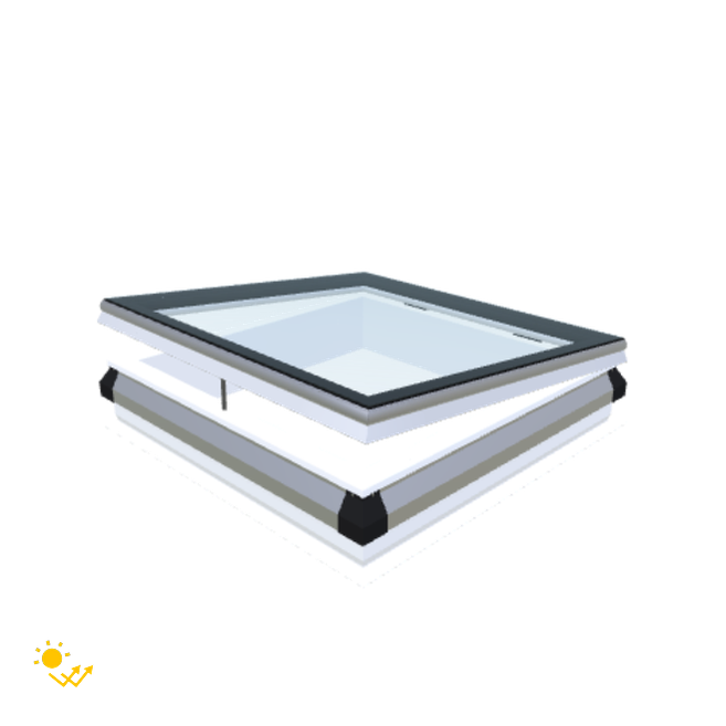 Skylux-iWindow Solar Powered - Opening Flat Roof Window - Complete Set 90x90 cm-1