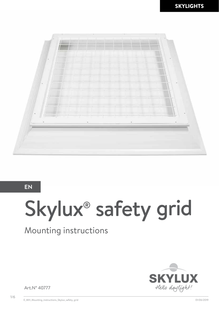 Skylux-Mounting Instructions Accessories-Fall-through safety grid-English-9
