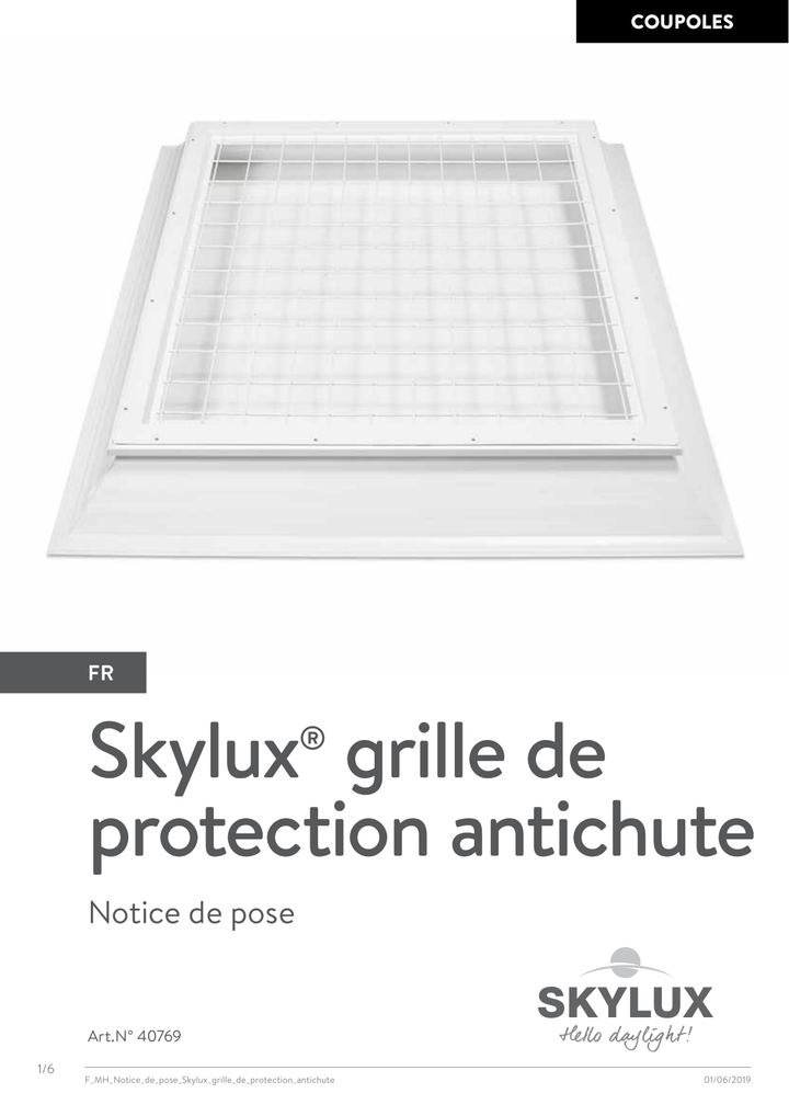 Skylux-Mounting Instructions Accessories-Fall-through safety grid-French-7