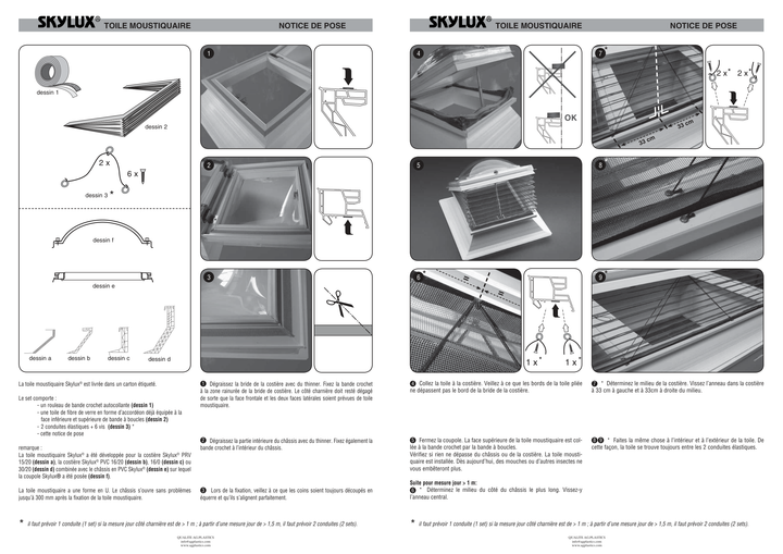 Skylux-Mounting Instructions Accessories-Insect screen skylights-French-11