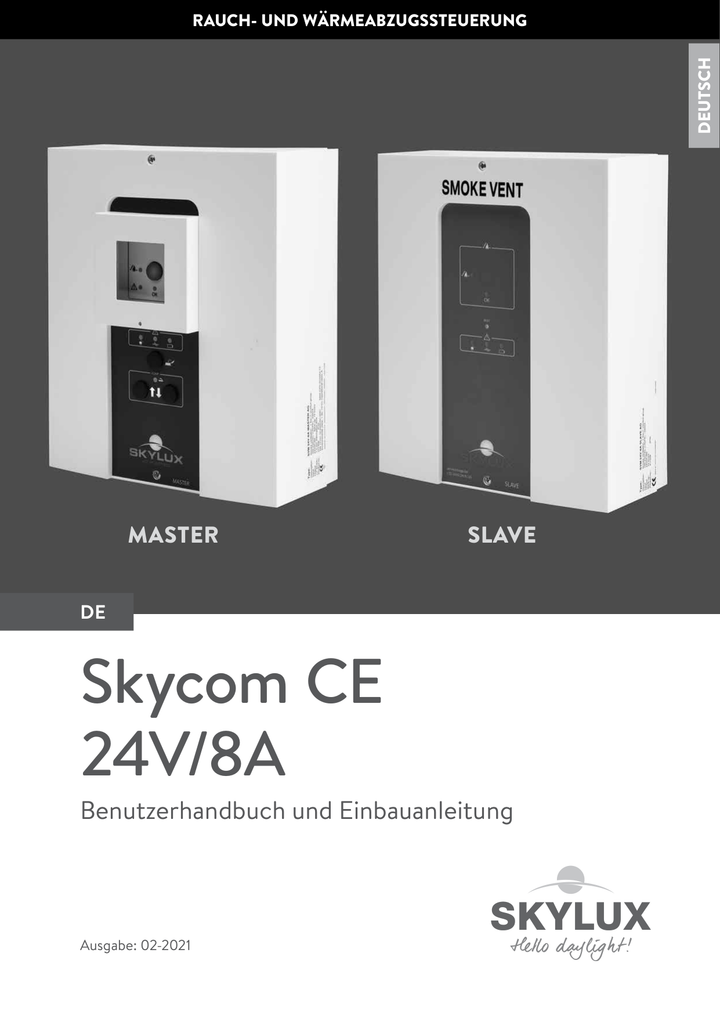 Skylux-Mounting Instructions Skycom Control Units-Skycom CE Master & Slave-German-8