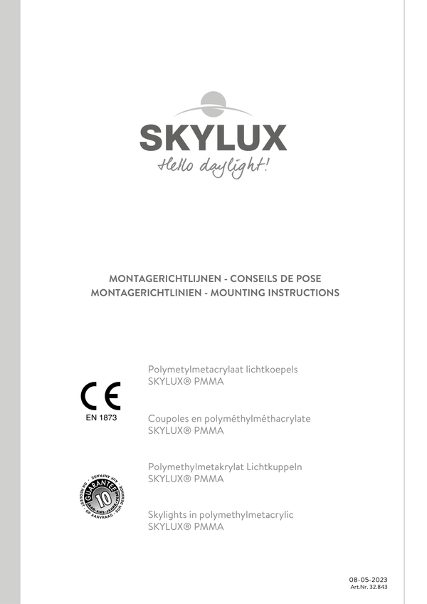Skylux-Mounting Instructions Skylights-1
