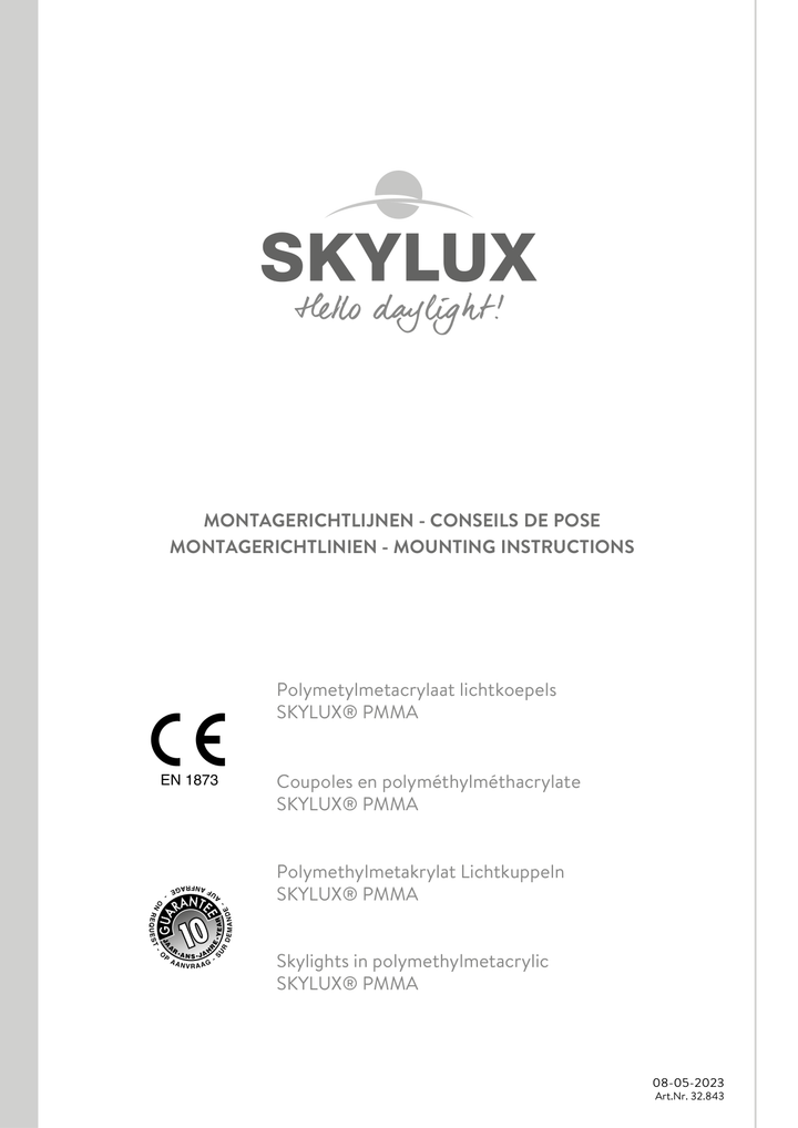 Skylux-Mounting Instructions Skylights-1
