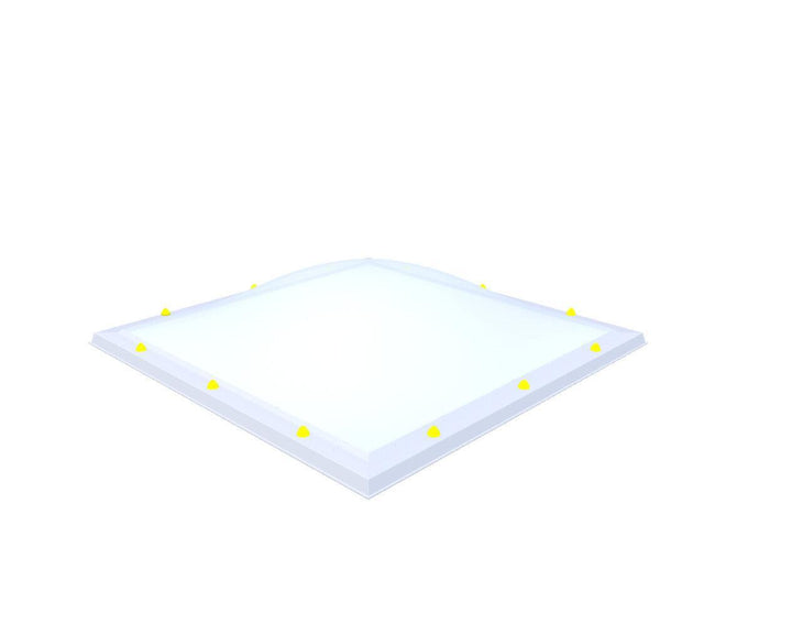 Skylux-Optional Acrylic Skylight-130 x 130 cm-Single-walled (least insulating - 5.17 W/m²K)-Opal * (milk glass) non transparent-98