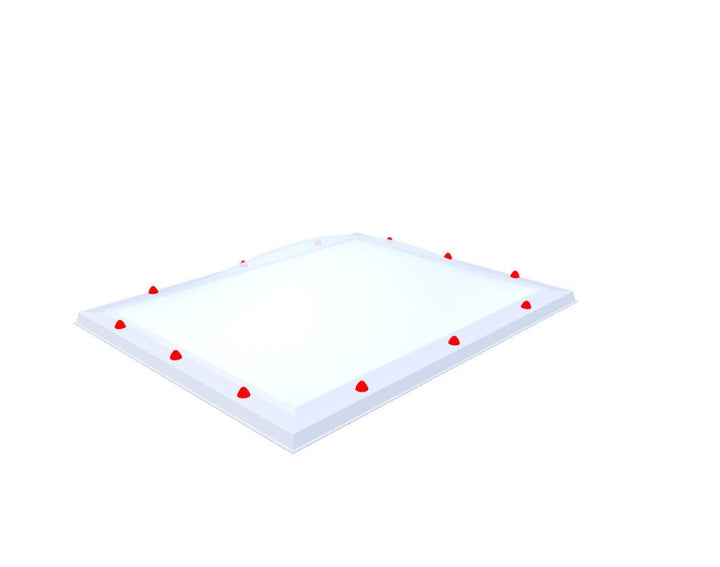 Skylux-Optional Polycarbonate Skylight-100 x 130 cm-Five-walled (0.99 W/m²K)-Opal * (milk glass) non transparent-110