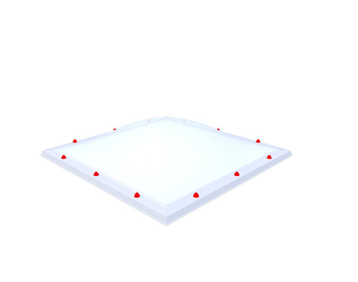 Skylux-Optional Polycarbonate Skylight-130 x 130 cm-Four-walled (1.28 W/m²K)-Heat-reflective * opal & non transparent-126