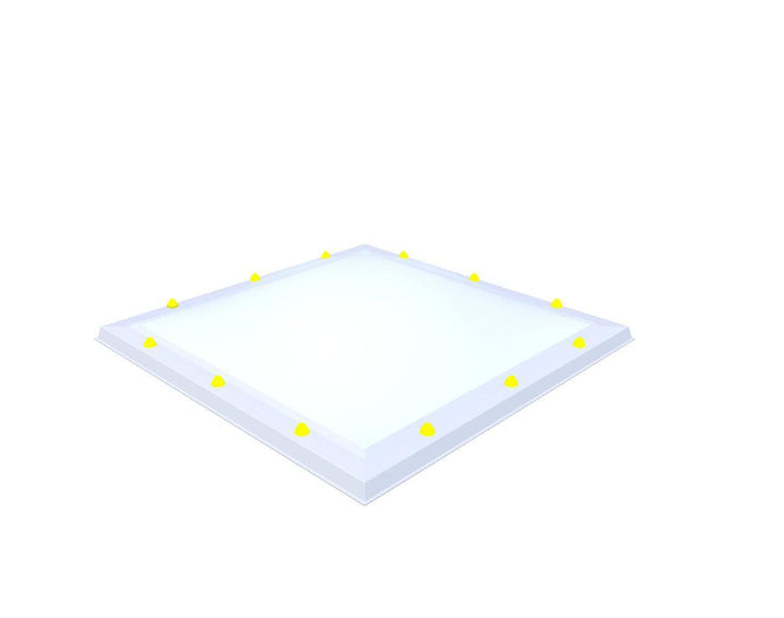 Skylux-Skylight 100x100 cm-Triple-walled (1.70 W/m²K) Heated space? Choose this version or higher!-Acrylic (10 times more impact-resistant than glass)-Opal * (milk glass) non transparent-12
