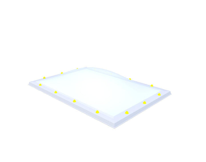 Skylux-Skylight 100x150 cm-Single-walled (least insulating - 5.17 W/m²K)-Acrylic (10 times more impact-resistant than glass)-Opal * (milk glass) non transparent-3