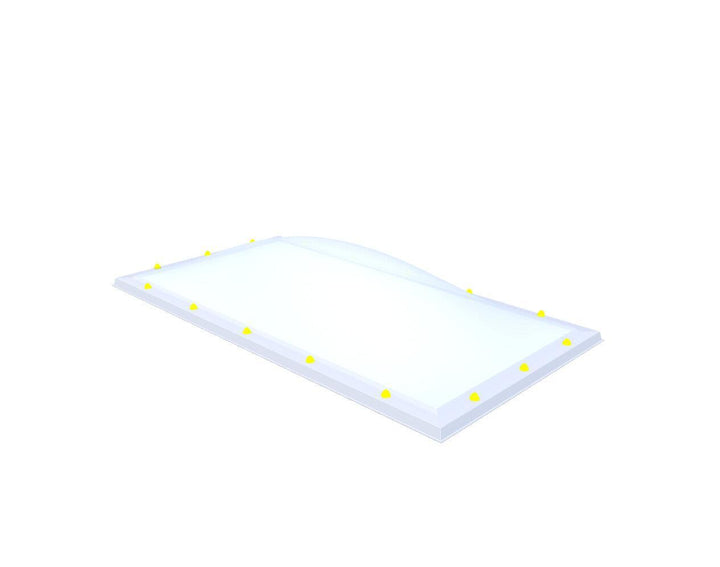 Skylux-Skylight 100x200 cm-Single-walled (least insulating - 5.17 W/m²K)-Acrylic (10 times more impact-resistant than glass)-Opal * (milk glass) non transparent-3