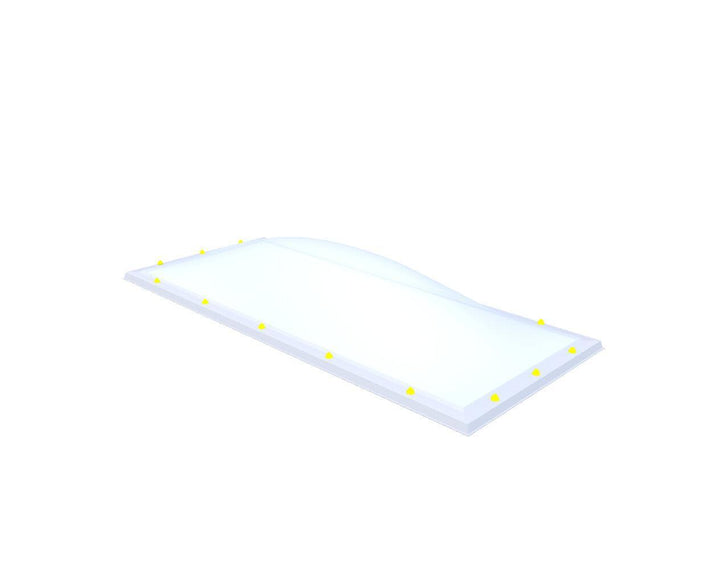 Skylux-Skylight 100x250 cm-Triple-walled (1.70 W/m²K) Heated space? Choose this version or higher!-Acrylic (10 times more impact-resistant than glass)-Opal * (milk glass) non transparent-12