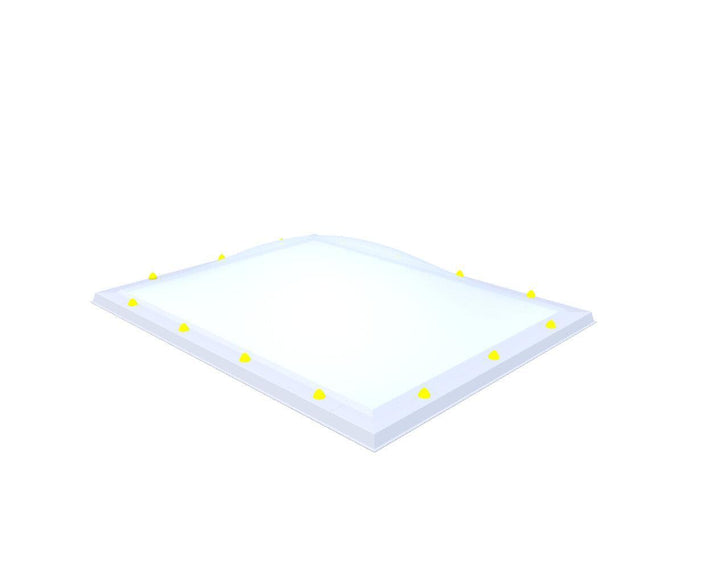 Skylux-Skylight 110x140 cm-Single-walled (least insulating - 5.17 W/m²K)-Acrylic (10 times more impact-resistant than glass)-Opal * (milk glass) non transparent-3