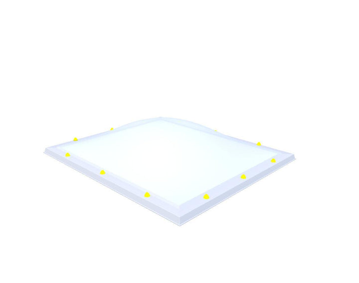 Skylux-Skylight 120x140 cm-Single-walled (least insulating - 5.17 W/m²K)-Acrylic (10 times more impact-resistant than glass)-Opal * (milk glass) non transparent-3