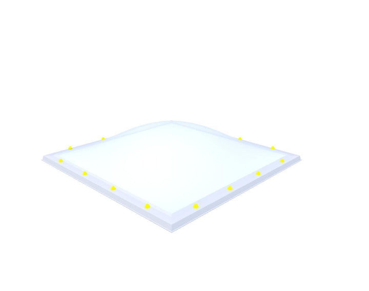 Skylux-Skylight 150x150 cm-Triple-walled (1.70 W/m²K) Heated space? Choose this version or higher!-Acrylic (10 times more impact-resistant than glass)-Opal * (milk glass) non transparent-12