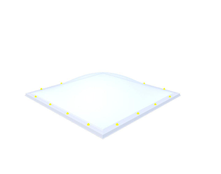 Skylux-Skylight 180x180 cm-Triple-walled (1.70 W/m²K) Heated space? Choose this version or higher!-Acrylic (10 times more impact-resistant than glass)-Opal * (milk glass) non transparent-12