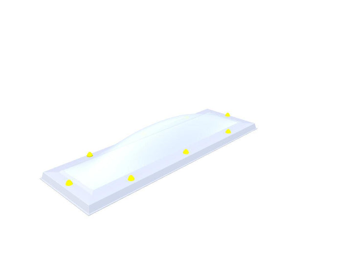 Skylux-Skylight 30x130 cm-Single-walled (least insulating - 5.17 W/m²K)-Acrylic (10 times more impact-resistant than glass)-Opal * (milk glass) non transparent-3