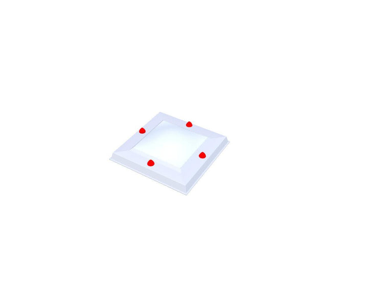 Skylux-Skylight 30x30 cm-Double-walled (2.90 W/m²K)-Polycarbonate (250 times more impact-resistant than glass)-Opal * (milk glass) non transparent-9