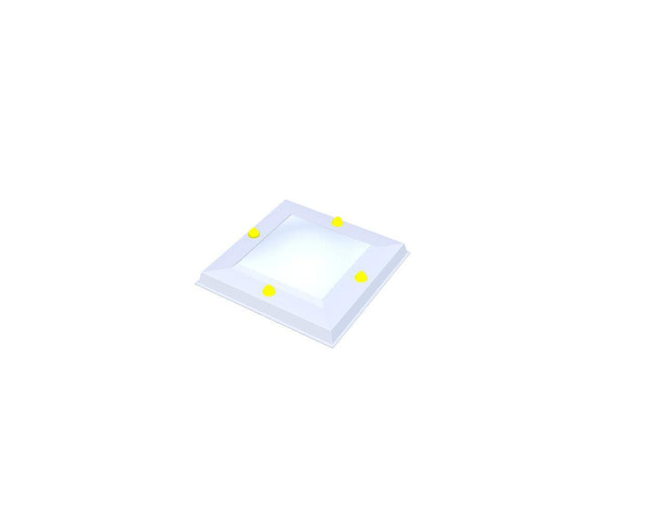 Skylux-Skylight 30x30 cm-Single-walled (least insulating - 5.17 W/m²K)-Acrylic (10 times more impact-resistant than glass)-Opal * (milk glass) non transparent-3
