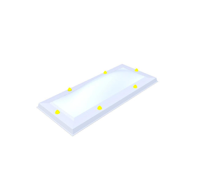 Skylux-Skylight 30x90 cm-Single-walled (least insulating - 5.17 W/m²K)-Acrylic (10 times more impact-resistant than glass)-Opal * (milk glass) non transparent-3