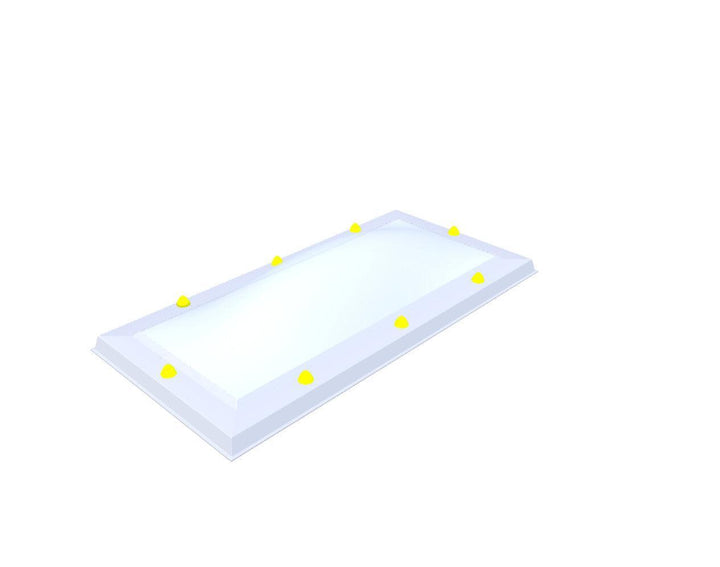 Skylux-Skylight 40x100 cm-Single-walled (least insulating - 5.17 W/m²K)-Acrylic (10 times more impact-resistant than glass)-Opal * (milk glass) non transparent-3