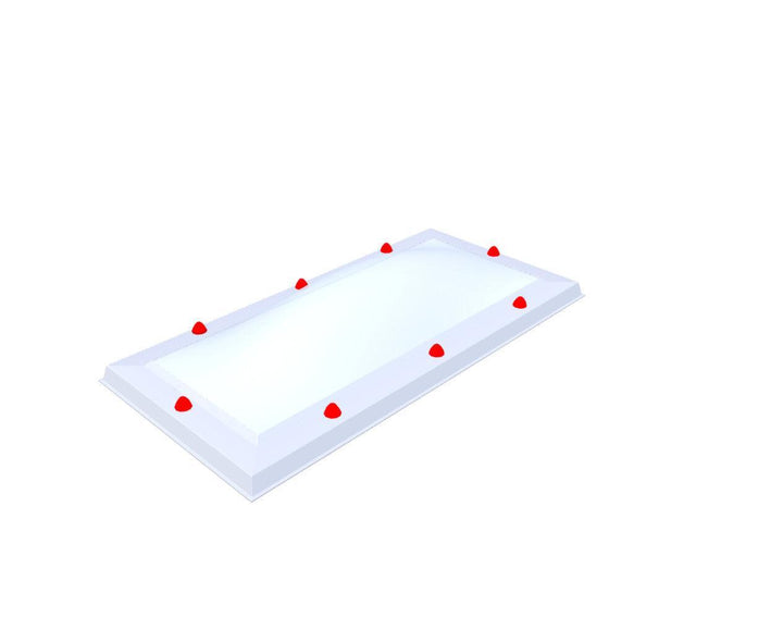 Skylux-Skylight 40x100 cm-Triple-walled (1.70 W/m²K) Heated space? Choose this version or higher!-Polycarbonate (250 times more impact-resistant than glass)-Heat-reflective * opal & non transparent-15