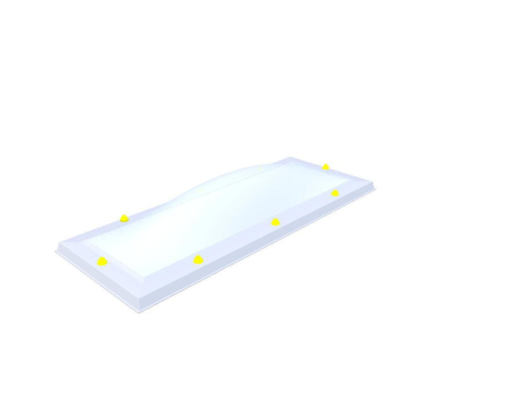 Skylux-Skylight 40x130 cm-Double-walled (2.90 W/m²K)-Acrylic (10 times more impact-resistant than glass)-Opal * (milk glass) non transparent-7