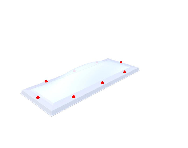 Skylux-Skylight 40x130 cm-Triple-walled (1.70 W/m²K) Heated space? Choose this version or higher!-Polycarbonate (250 times more impact-resistant than glass)-Heat-reflective * opal & non transparent-15