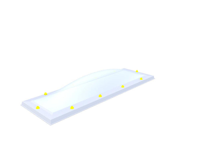 Skylux-Skylight 40x160 cm-Triple-walled (1.70 W/m²K) Heated space? Choose this version or higher!-Acrylic (10 times more impact-resistant than glass)-Opal * (milk glass) non transparent-12