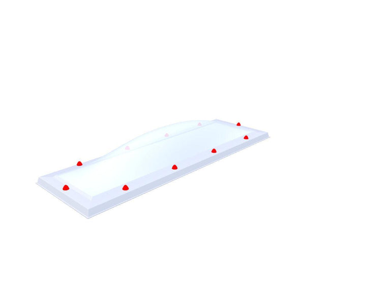 Skylux-Skylight 40x160 cm-Triple-walled (1.70 W/m²K) Heated space? Choose this version or higher!-Polycarbonate (250 times more impact-resistant than glass)-Heat-reflective * opal & non transparent-15
