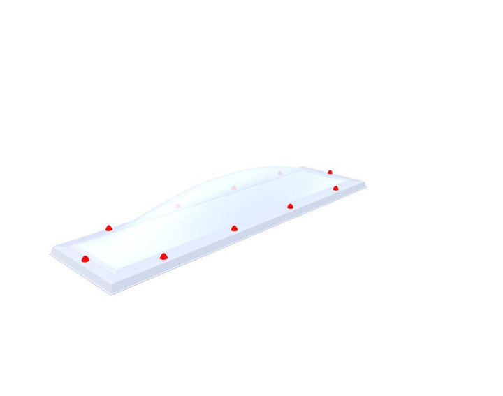 Skylux-Skylight 40x190 cm-Double-walled (2.90 W/m²K)-Polycarbonate (250 times more impact-resistant than glass)-Opal * (milk glass) non transparent-9