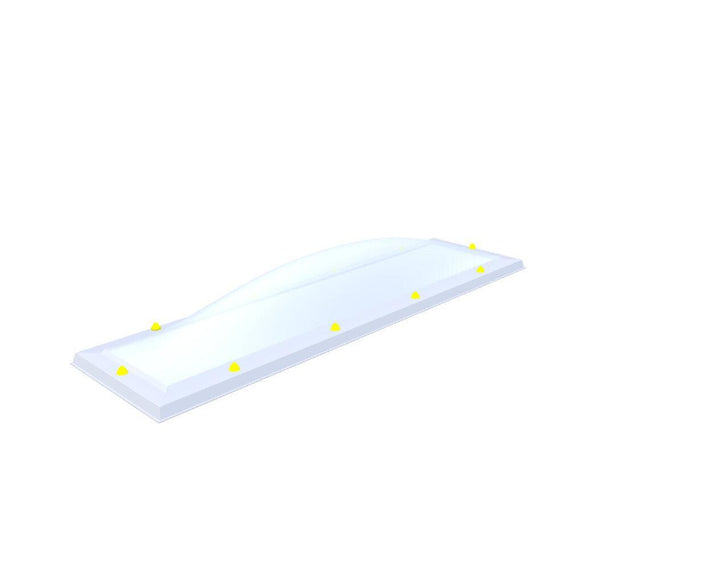 Skylux-Skylight 40x190 cm-Single-walled (least insulating - 5.17 W/m²K)-Acrylic (10 times more impact-resistant than glass)-Opal * (milk glass) non transparent-3