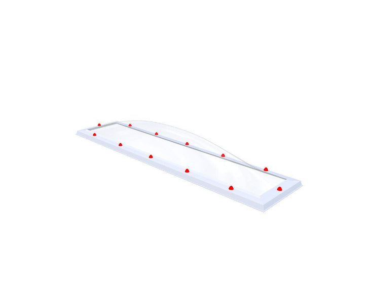 Skylux-Skylight 40x220 cm-Four-walled (1.28 W/m²K)-Polycarbonate (250 times more impact-resistant than glass)-Clear * just like glass-16