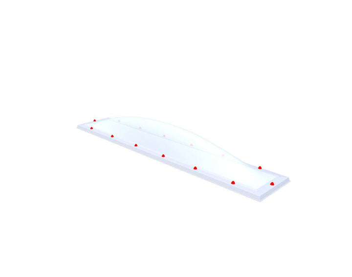 Skylux-Skylight 40x280 cm-Double-walled (2.90 W/m²K)-Polycarbonate (250 times more impact-resistant than glass)-Opal * (milk glass) non transparent-9
