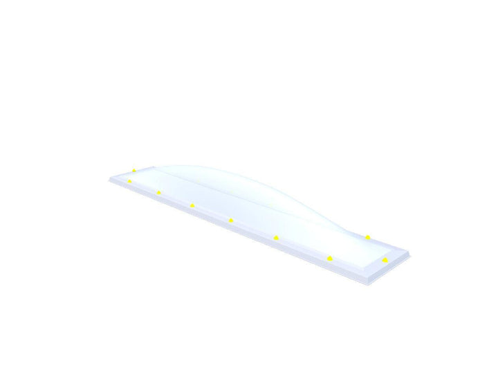 Skylux-Skylight 40x280 cm-Single-walled (least insulating - 5.17 W/m²K)-Acrylic (10 times more impact-resistant than glass)-Opal * (milk glass) non transparent-3