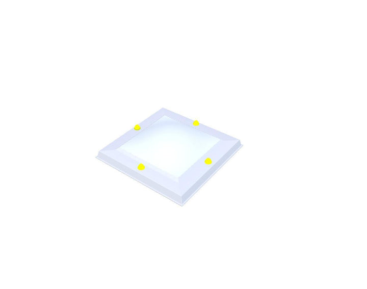 Skylux-Skylight 40x40 cm-Single-walled (least insulating - 5.17 W/m²K)-Acrylic (10 times more impact-resistant than glass)-Opal * (milk glass) non transparent-3