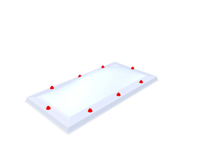 Skylux-Skylight 45x105 cm-Triple-walled (1.70 W/m²K) Heated space? Choose this version or higher!-Polycarbonate (250 times more impact-resistant than glass)-Heat-reflective * opal & non transparent-15