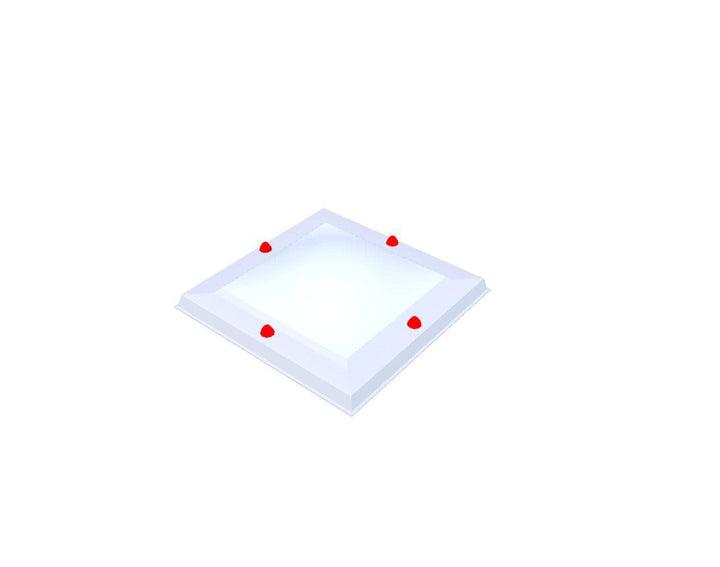 Skylux-Skylight 45x45 cm-Triple-walled (1.70 W/m²K) Heated space? Choose this version or higher!-Polycarbonate (250 times more impact-resistant than glass)-Heat-reflective * opal & non transparent-15