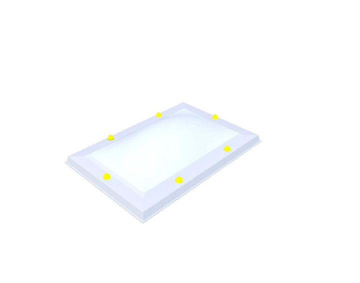 Skylux-Skylight 45x75 cm-Single-walled (least insulating - 5.17 W/m²K)-Acrylic (10 times more impact-resistant than glass)-Opal * (milk glass) non transparent-3