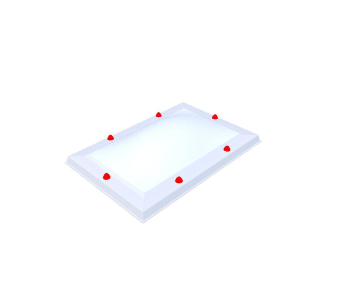 Skylux-Skylight 45x75 cm-Single-walled (least insulating - 5.17 W/m²K)-Polycarbonate (250 times more impact-resistant than glass)-Heat-reflective * opal & non transparent-5
