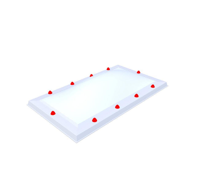 Skylux-Skylight 50x100 cm-Triple-walled (1.70 W/m²K) Heated space? Choose this version or higher!-Polycarbonate (250 times more impact-resistant than glass)-Heat-reflective * opal & non transparent-15