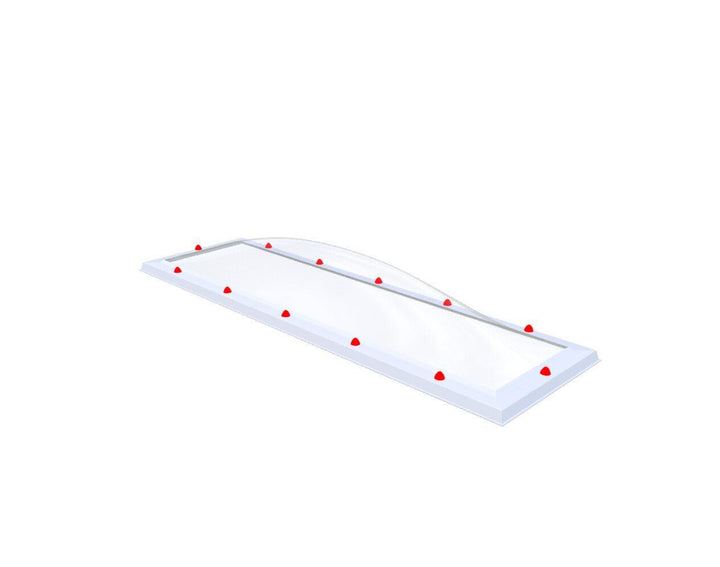 Skylux-Skylight 50x200 cm-Four-walled (1.28 W/m²K)-Polycarbonate (250 times more impact-resistant than glass)-Clear * just like glass-18