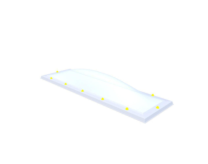 Skylux-Skylight 50x200 cm-Triple-walled (1.70 W/m²K) Heated space? Choose this version or higher!-Acrylic (10 times more impact-resistant than glass)-Opal * (milk glass) non transparent-12